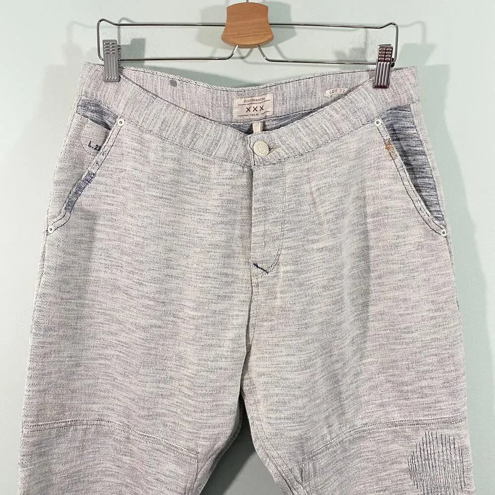 Scotch & Soda Men Grey The Lava Tears Slim Fit Distressed Pants Size L NWT